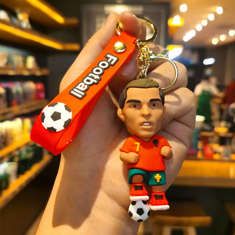 サッカースターフィギュアキーホルダーサッカージュエリーバッグ