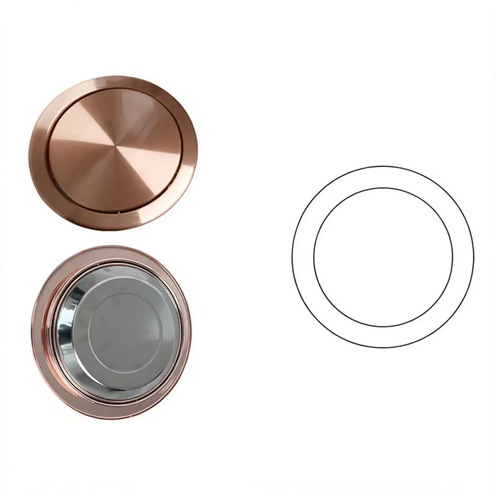 Stainless Steel Embedded Trash Bin Lid Recessed Swing Cover Waste Container For Kitchen Bathroom Countertop Sink