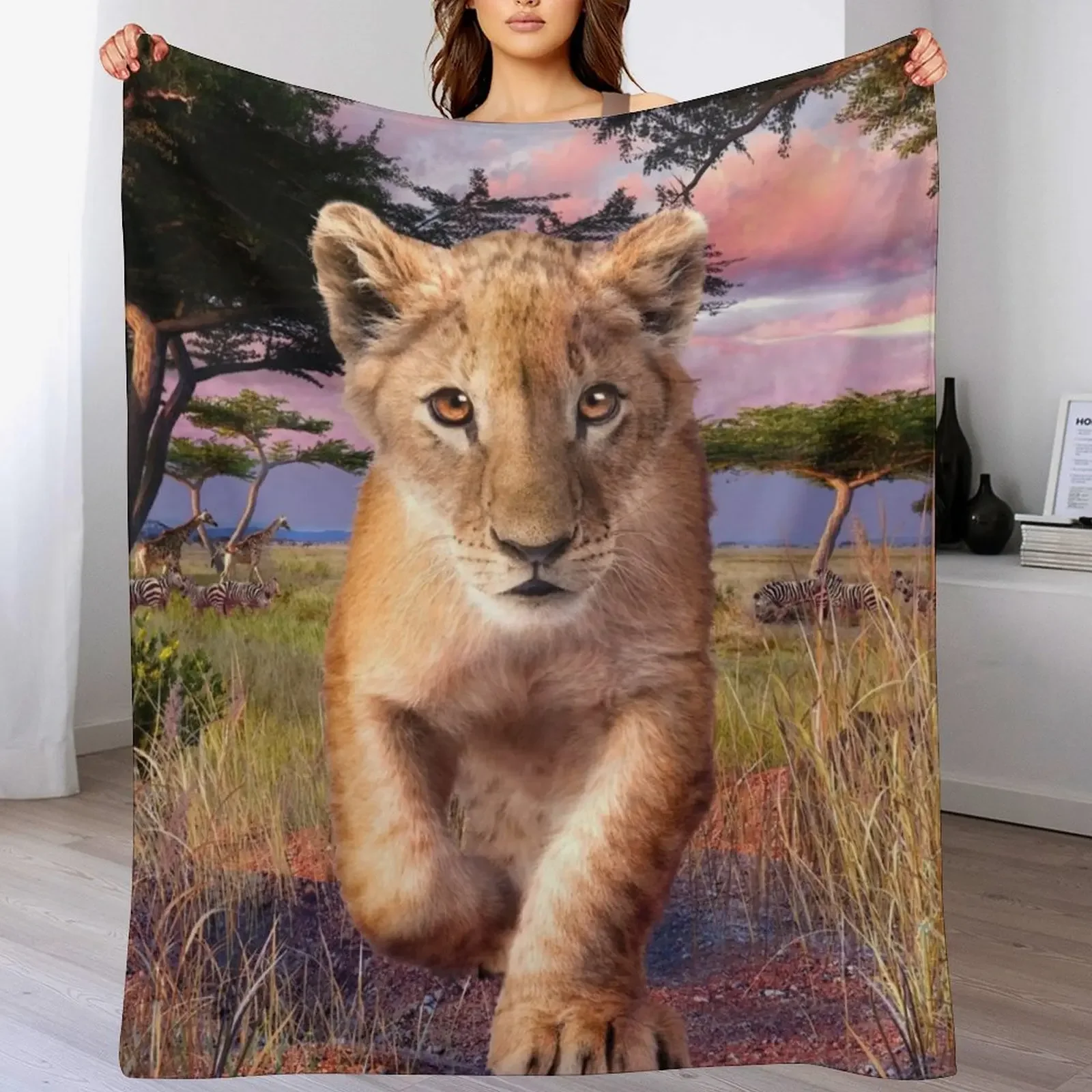 

lion cub Throw Blanket Giant Sofa Plaid Blankets