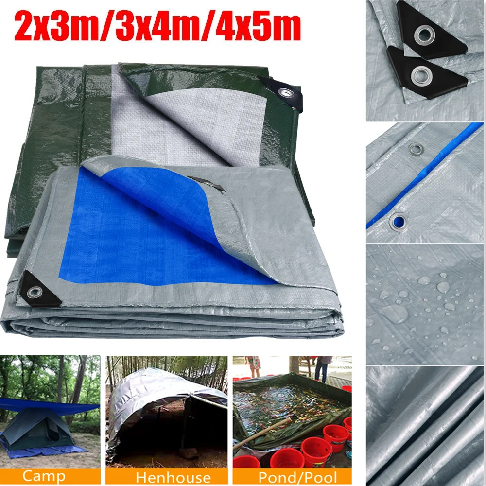 Lona gruesa grande impermeable, ideal para tiendas de campaña, barcos, cubiertas para piscinas RV, protección multiusos para uso interior y exterior