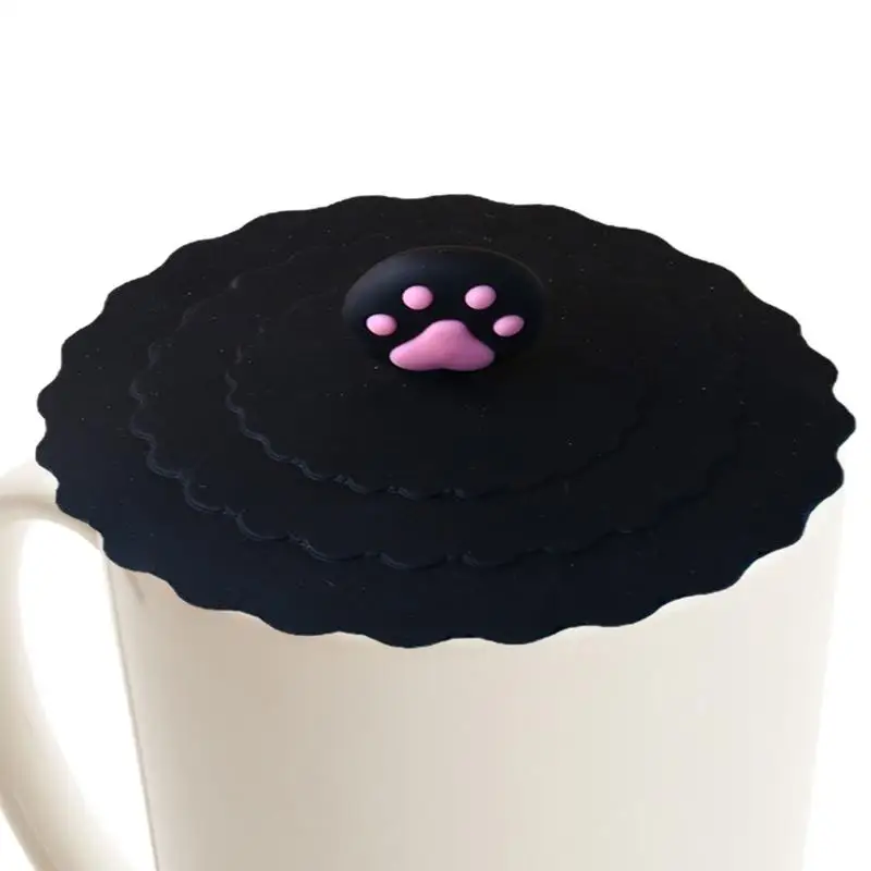 Silicone Cup Lid Creative Round Mug Cover Leak Proof Round Shape Reusable Tea Coffee Leak-Proof Cup Lid Cup Accessories