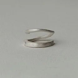 Vintage Fashion Personality Gradient Silver Color Double Layer Ring Unisex Hip Hop Punk Open Ring Banquet Jewelry Accessories