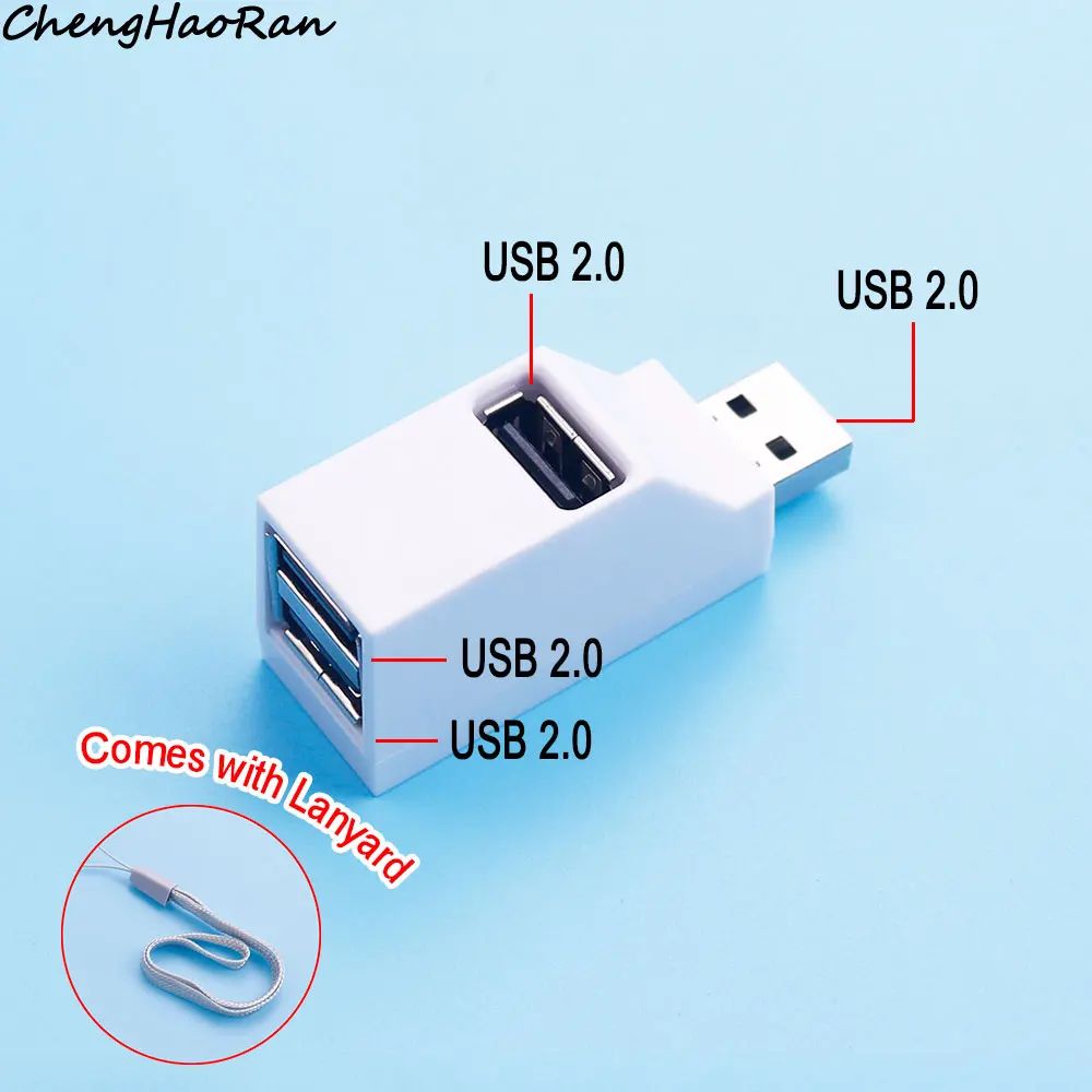 1 Stück USB 2.0 3.0 Hub mit 3 Anschlüssen, Tragbarer Schneller Datenübertragungs-USB-Verteiler für Computer und Laptop, Dockingstation 2.0 3.0 Hub-Adapter – Detail 8