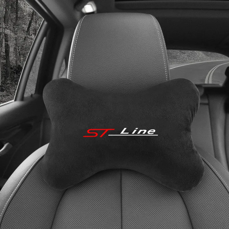 Car Headrest Neck Pillow Seat Belt Shoulder Pad for ST-line Focus STLine Mondeo Ecosport Kuga Mk4 Fiesta Mk3 Auto Accessories