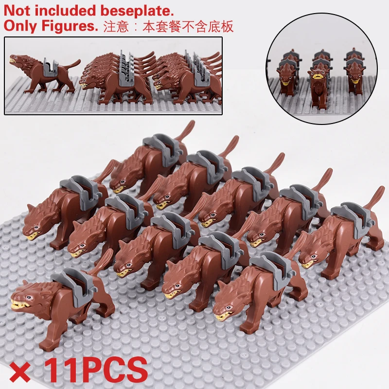 Mittelalterlicher Ork-Krieger, LOTR Große Figur, Uruk-Kriegschariot, Bausteine, 3 Stile, Spielzeug, Geschenk für Sammler