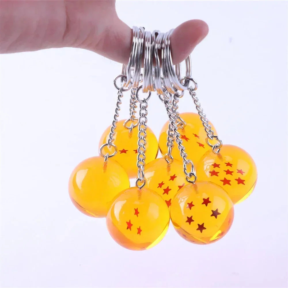 LLavero de Anime de Dragon Ball Z para niños, dijes de 1, 2, 3, 4, 5, 6, 7 estrellas, accesorios de Cosplay, colgante de bola de cristal, figura de