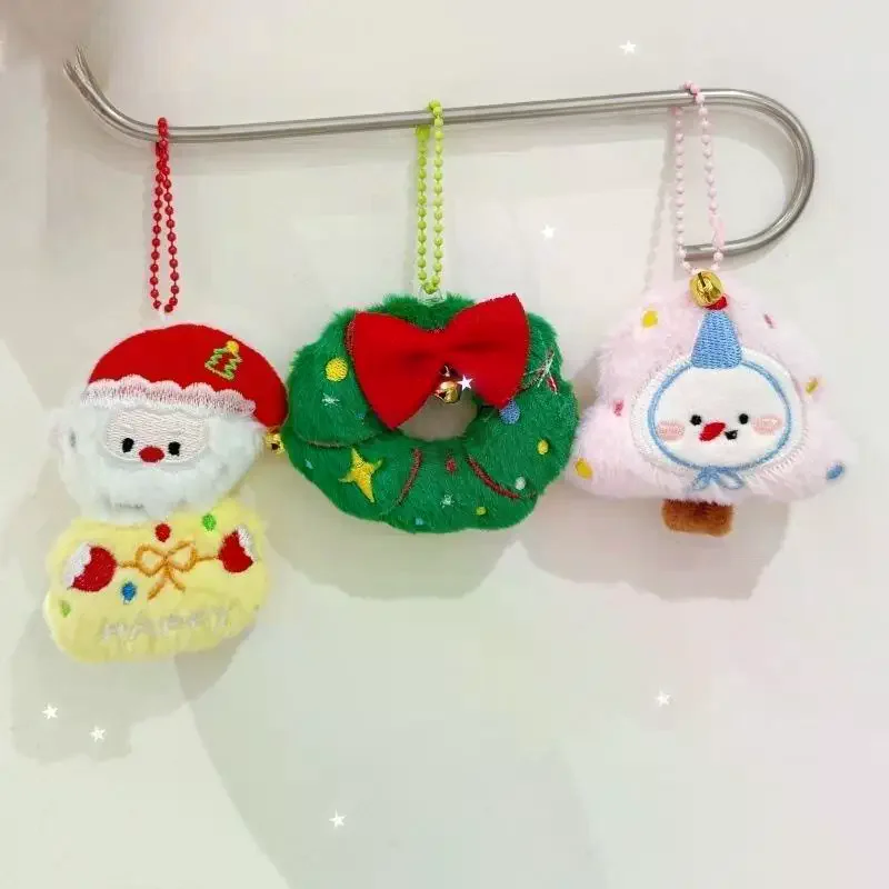 

Kawaii мультфильм плюшевый Санта-Клаус Рождественская елка брелок милые рождественские мягкие куклы игрушки рюкзак кулон аксессуары подарки