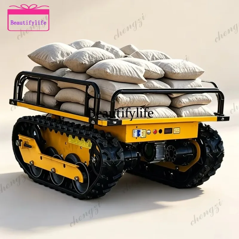 a55  Remote Control Track Chassis Assembly Rubber Steel Crawler Base All Terrain Climbing Carrier Heavy Engineering Transport Ge