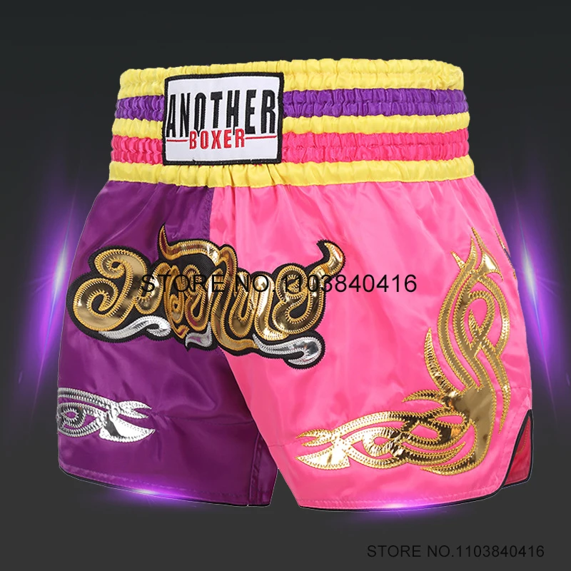 

Boxing Shorts Women Men's Muay Thai Shorts Classic Martial Arts MMA Workout Clothes Satin BJJ Combat Fighting Trunks Adult Kids