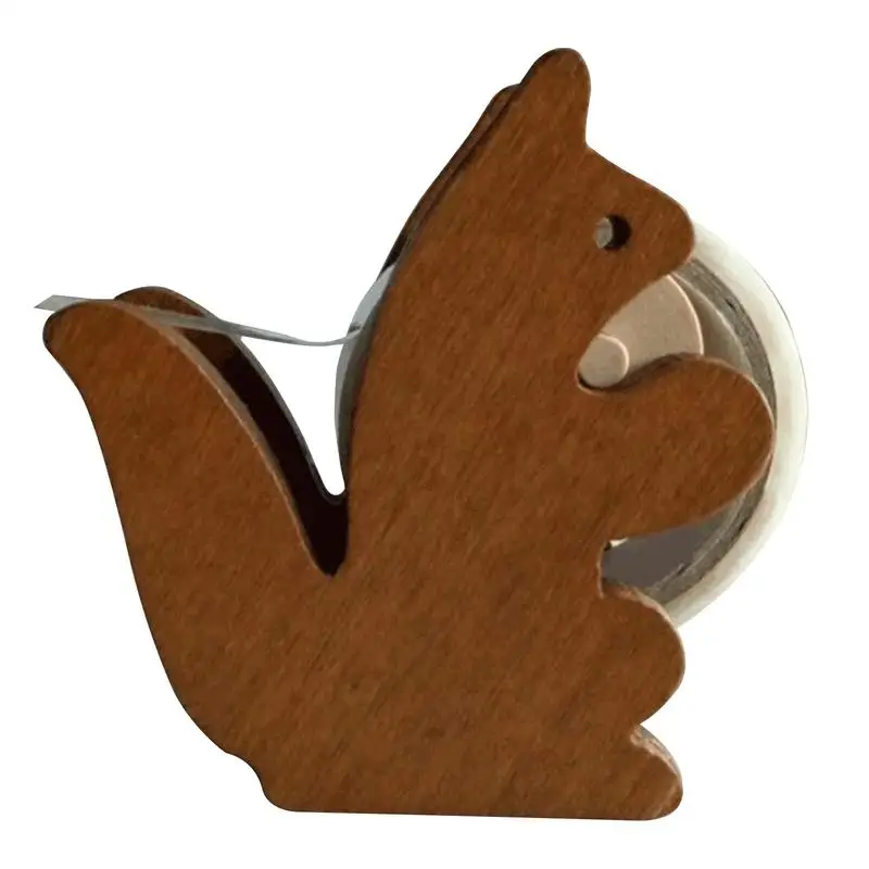 

Animal Tape Dispenser Clear Tape Dispenser Wooden Squirrel Cute Tape Cutter Desktop Wooden Tape Dispenser Adhesive Tape Roll