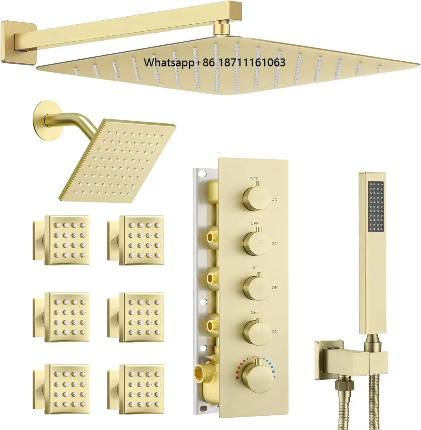 Thermostatic Dual Shower System 6 Body Jets 6-Inch 16