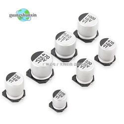 10PCS SMD Aluminum Electrolytic Capacitor 6.3V 10V 16V 25V 35V 50V 1UF 2.2UF 4.7UF 10UF 22UF 47UF 100UF 220UF 330UF 470UF 1000UF