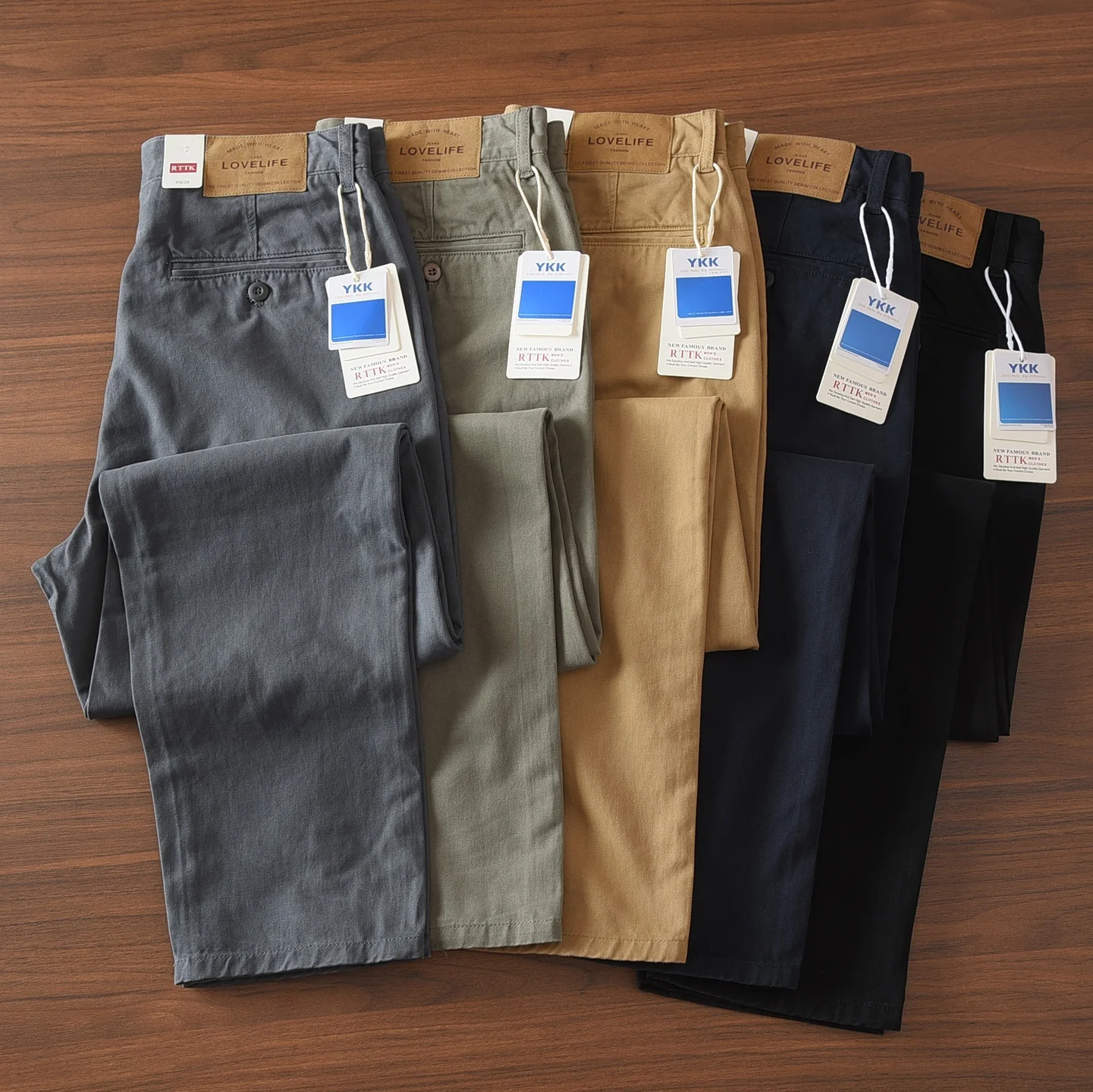 

Мужские повседневные брюки из чистого хлопка цвета хаки в стиле ретро, прямые, свободного кроя, длинные, удобные, дышащие, для ежедневной носки