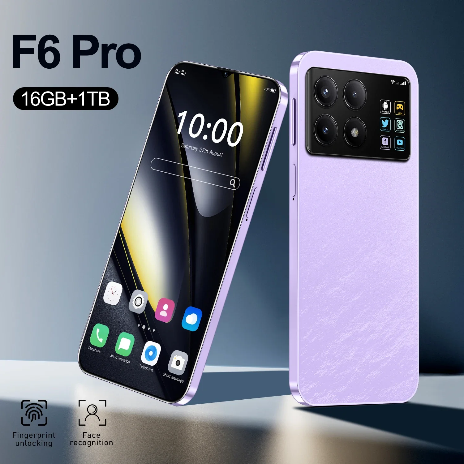 Global Wholesale 5G-smartphones With Dual SIM 16GB+1TB Storage Face Recognition And Fingerprint Unlock