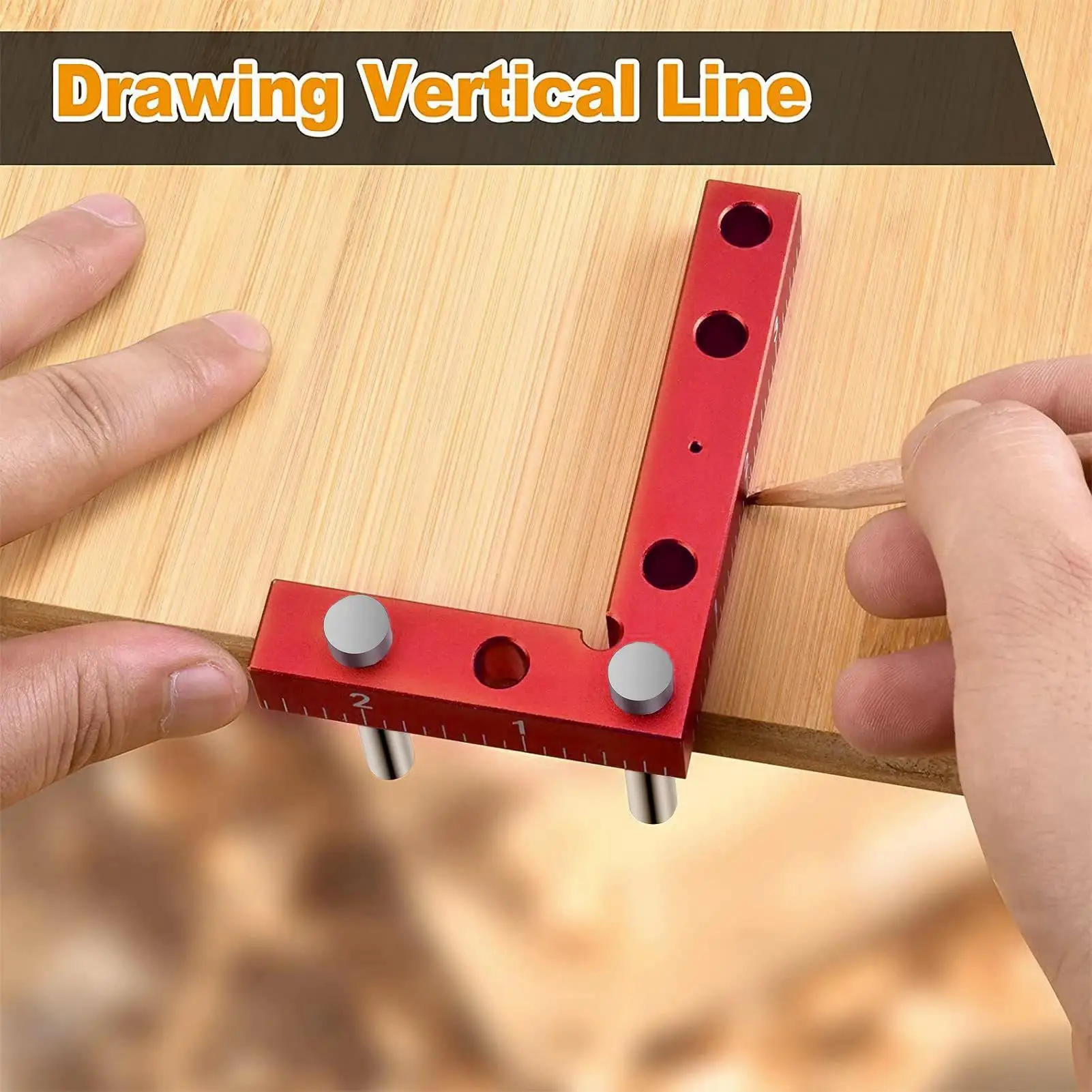Portable Aluminum Self Centering Line Scriber Tool Lightweight Multifunctional Design with Dual Pins for router Tables
