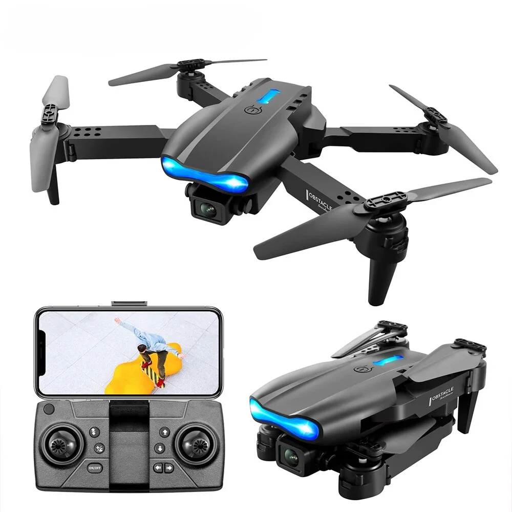 E99 Drone lipat Quadcopter kendali jarak jauh, Drone lipat empat sumbu pesawat HD 4K fotografi UAV fiksasi ketinggian