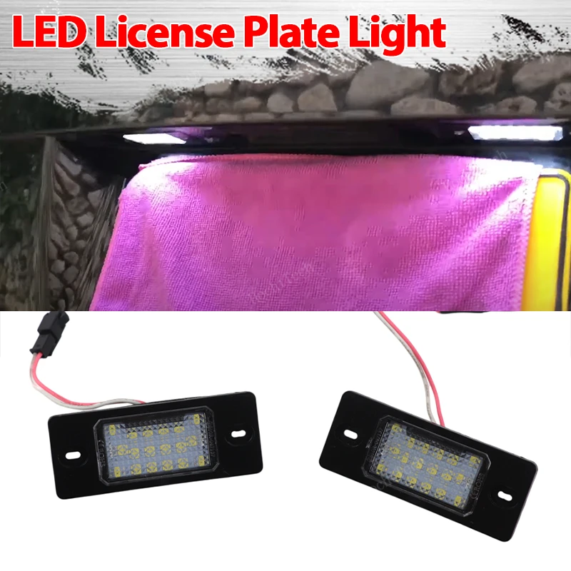 2Pcs Canbus Car LED Number License Plate Light for VW Tiguan 09-12 Golf 5 Touareg MK1 Passat B5.5 Porsche Cayenne 955 957 02-10