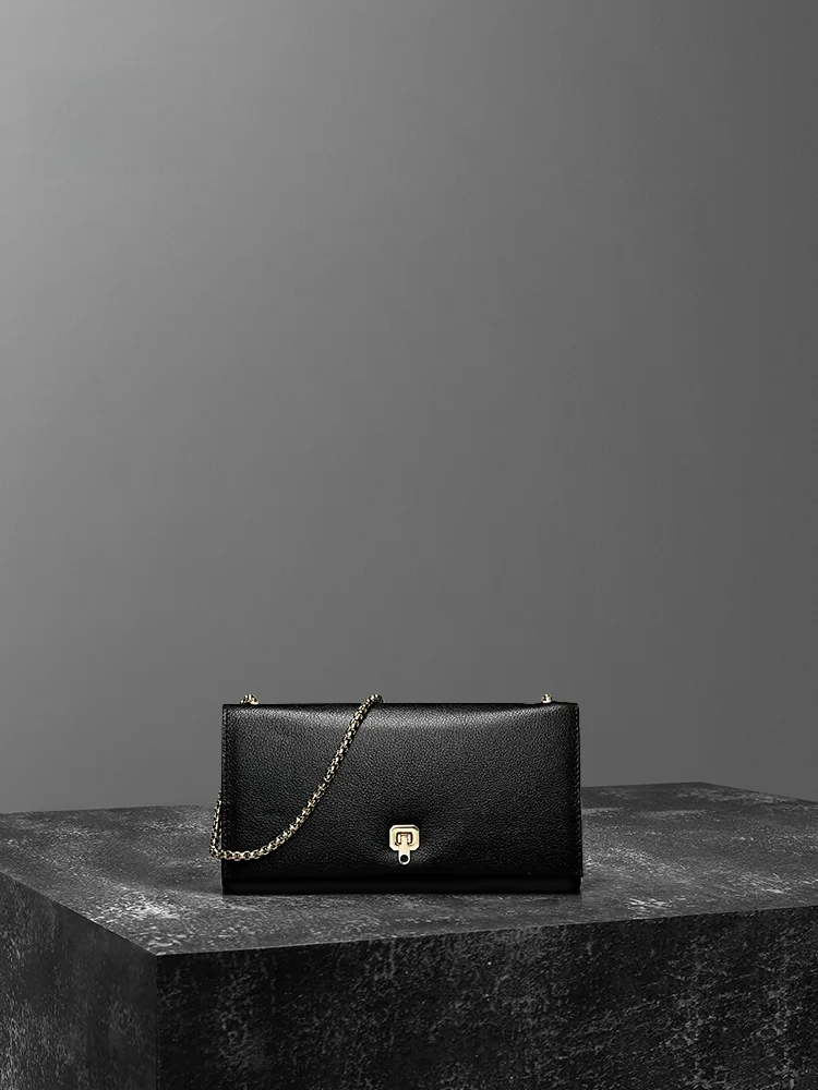 

Cuud Brand 2023 New Long Genuine Leather Clutch Wallet Versatile Crossbody Chain Bag for Women Casual Pure Color Soft Polyest...