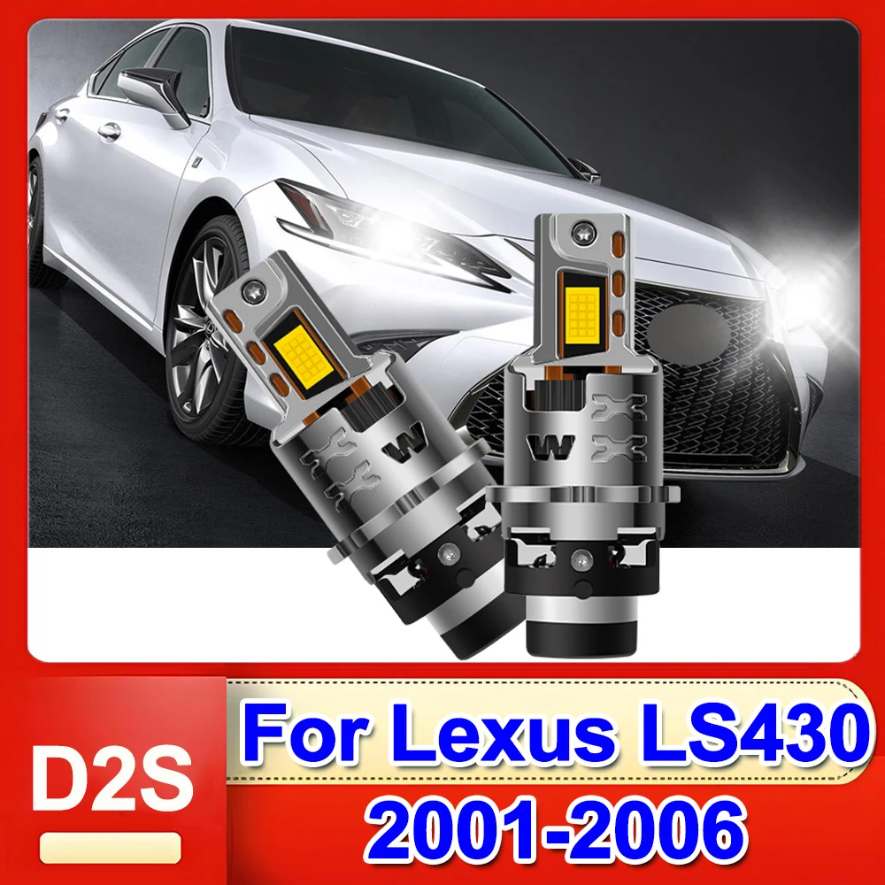 

For Lexus LS430 2001-2006 LED Headlight 2x D2S D2R Bright White 1:1 Size High Intensity 3570 CSP CHIPS Headlamps