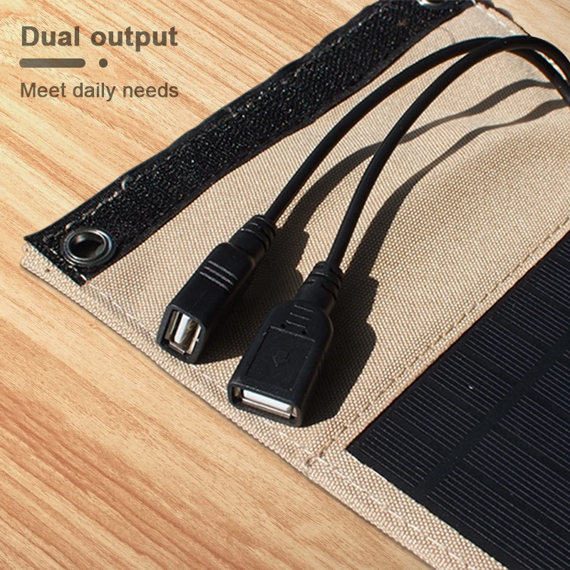 JMUYTOP Portable Folding Solar plate Solar Cells Charger 5V Two USB Outdoor Hiking Waterproof power bank Accessories NEW style