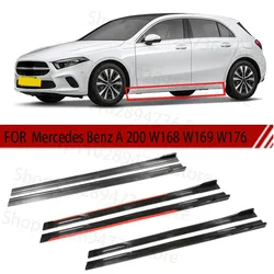 FOR Mercedes Benz A 200 W168 W169 W176 2M Car Side Skirt Extension Plate Lip Separator Bumper 2.18M Racing Side Spoiler