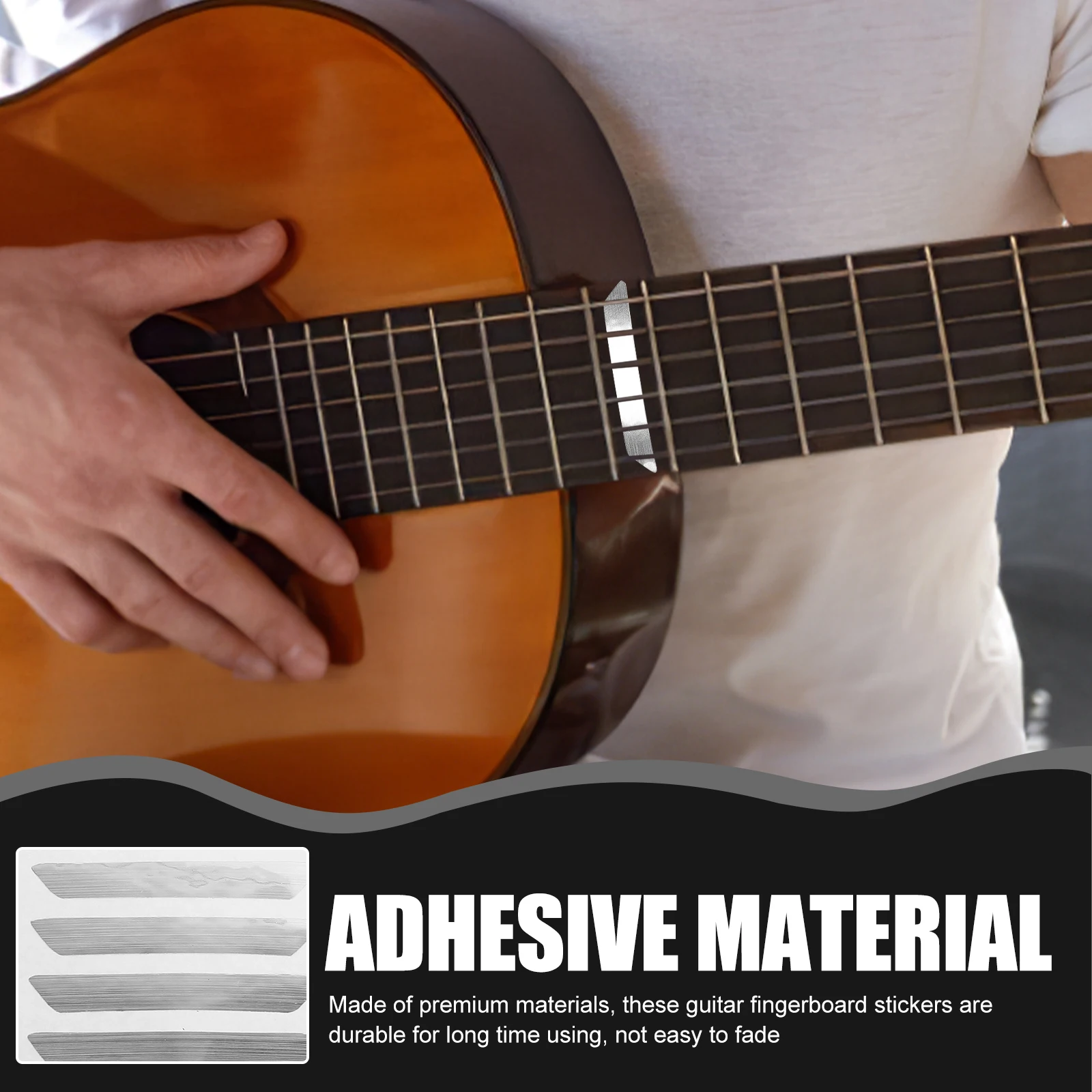 

4 Sheets Guitar Fretboard Stickers Premium Self-Adhesive Note Map Decals for Electric Acoustic Bass Guitar Playing Aid