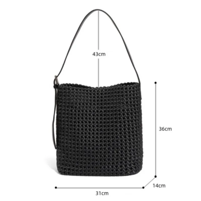 UKF 2023 New Fashion Retro Hollow Woven Bag Large Capacity Tote Bag Mother Knitting Bag Shoulder Armpit Bag Trendy Bag For Women