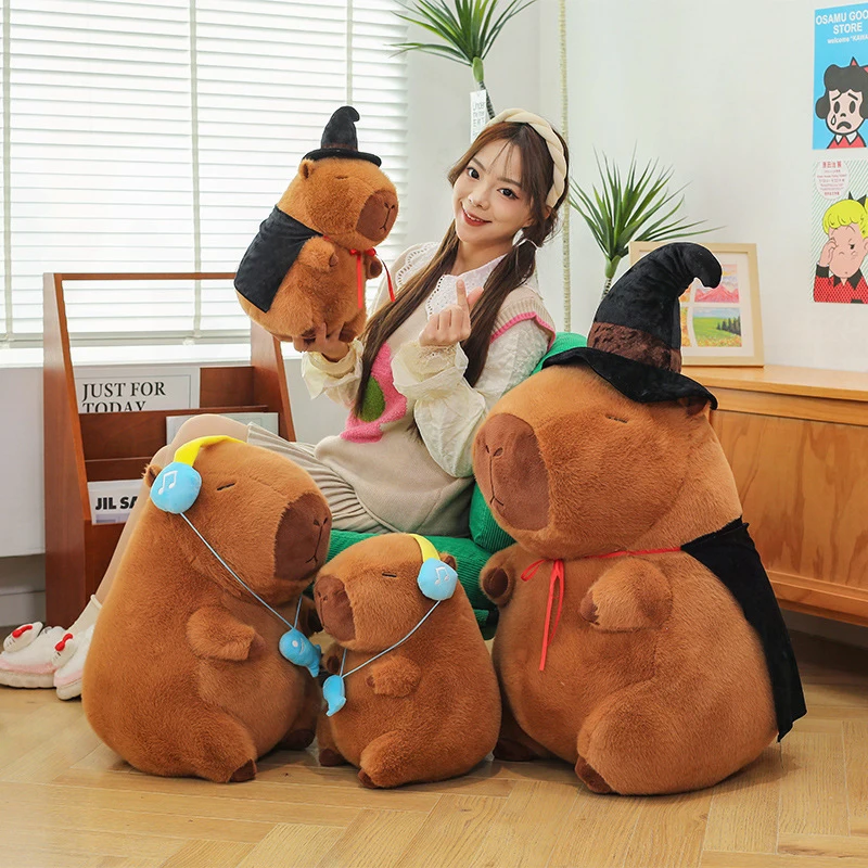 

Кавайная плюшевая игрушка Капибара, мягкая кукла, милый волшебник, дизайн, тянущая веревка, детская приятная игрушка для детей, подарок на день рождения, мягкое плюшевое животное