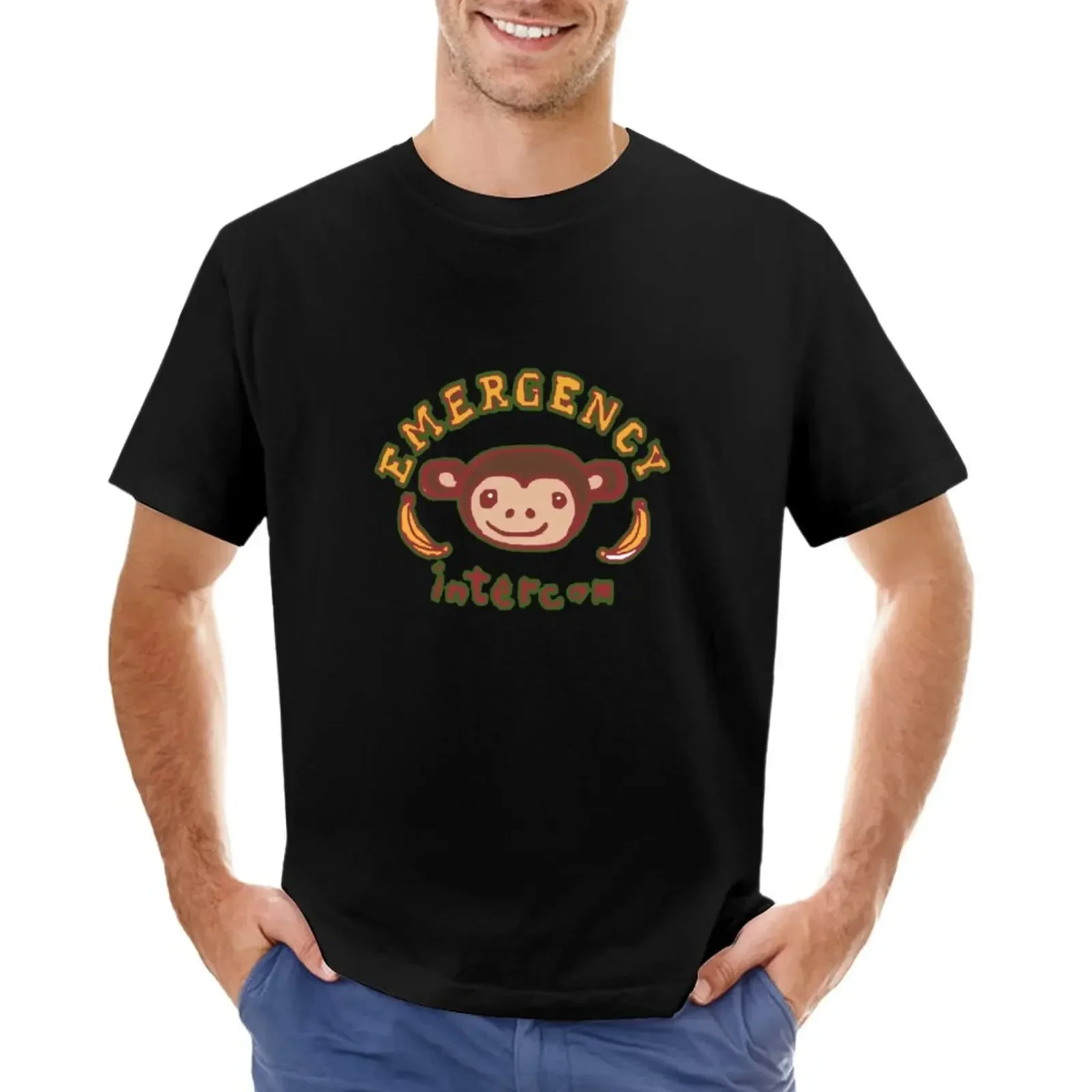 Emergency Intercom Merch Monkey TShirt Short sleeve tee summer tops Tshirt for a boy mens clothes funny vintage graphic t shirts