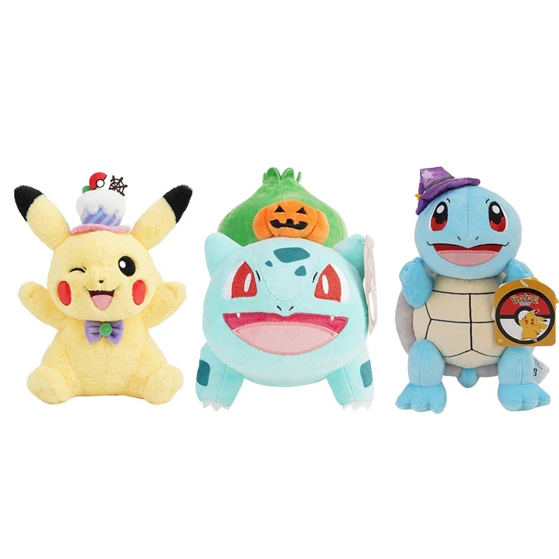 20cm Pikachu Genuine Pokemon Plush Toys Squirtle Doll Cute Ornament Stuffed Plushie Bulbasaur Pillow Pokémon Gift for Children