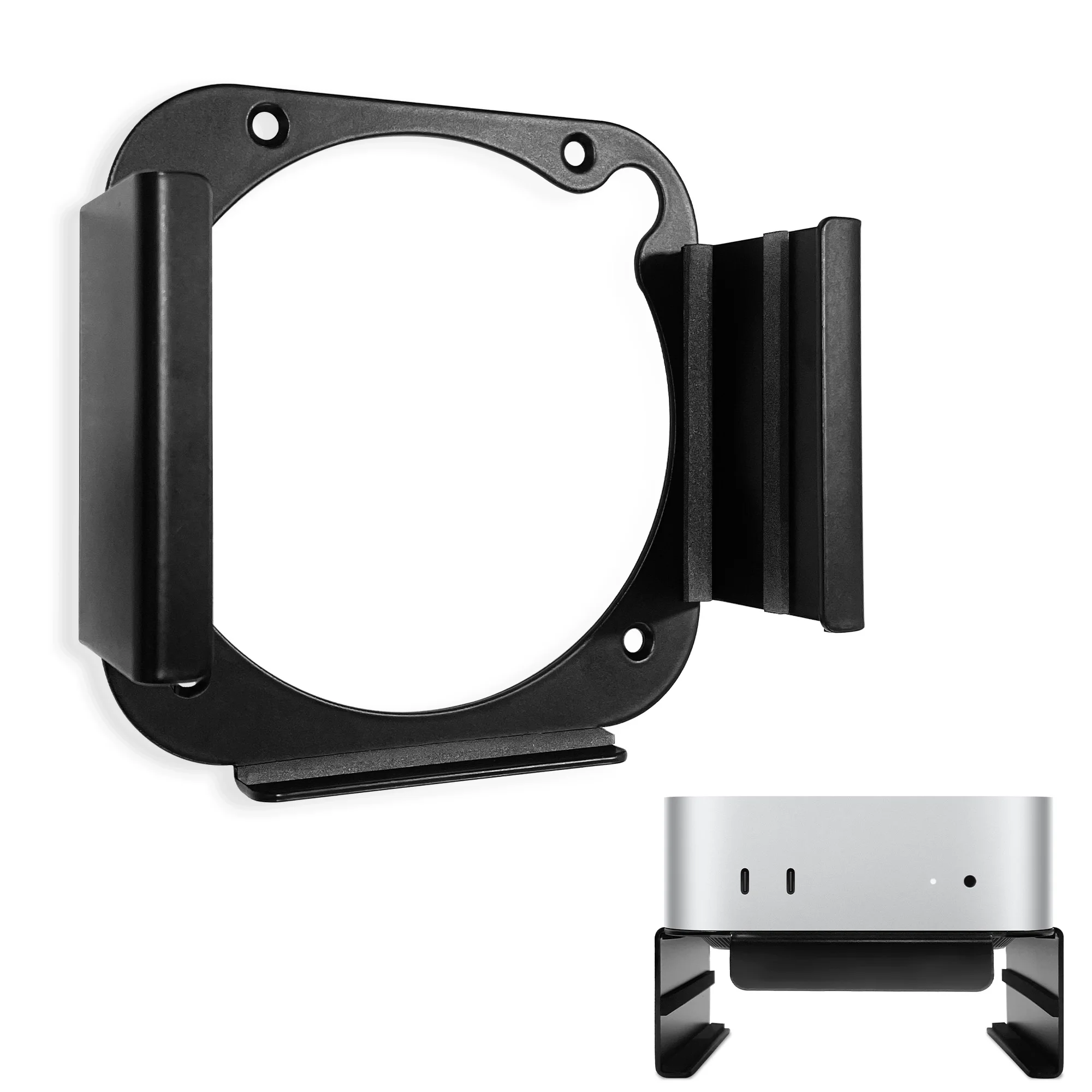 For Mac mini M4 / M4 Pro Stand, Can Be Wall Mounting and Desktop Use. Mac mini M4 Bracket Improves Cooling and Button Experience