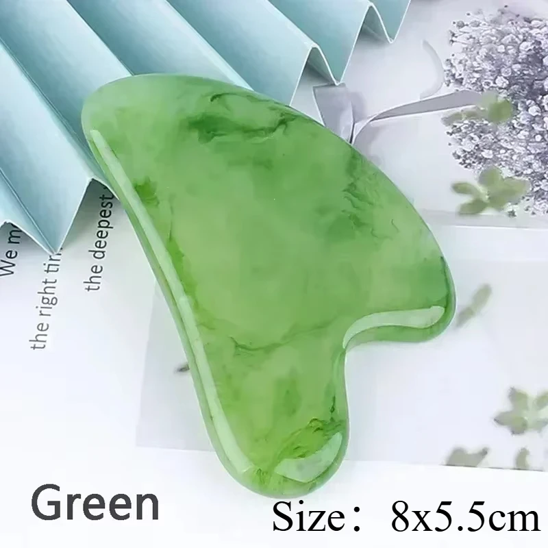새로운 천연 옥 돌 Gua Sha 마사지 보드 로즈 쿼츠 Guasha 플레이트 옥 페이스 마사지 스크레이퍼 도구 얼굴 목 뒤로 바디