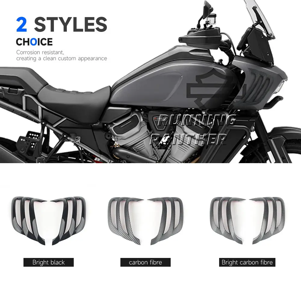 For PAN AMERICA 1250 S PA1250S 2021 2022 2023 2024 Motorcycle Accessories Side Shark Gills Decoration Cover Kits Black