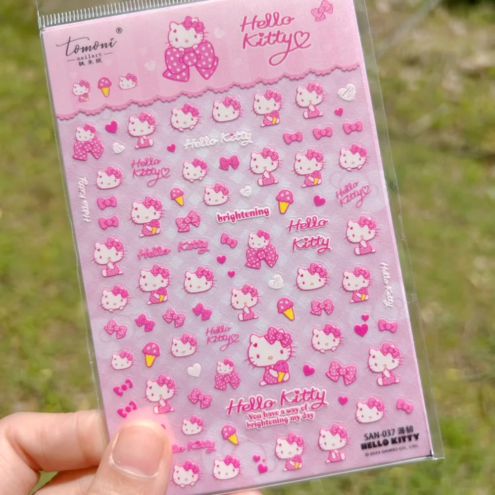 Karikatür Sanrio serisi çıkartmalar HelloKitty Nails mi melodi Anime çıkartmalar Ultra ince tasarım tırnak sanat dekorasyon DIY çivi basın