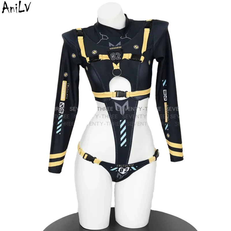 AniLV Anime Game Mechanical Agents Bodysuit Clothes Women Cartoon Punk Clothes Costume Cosplay