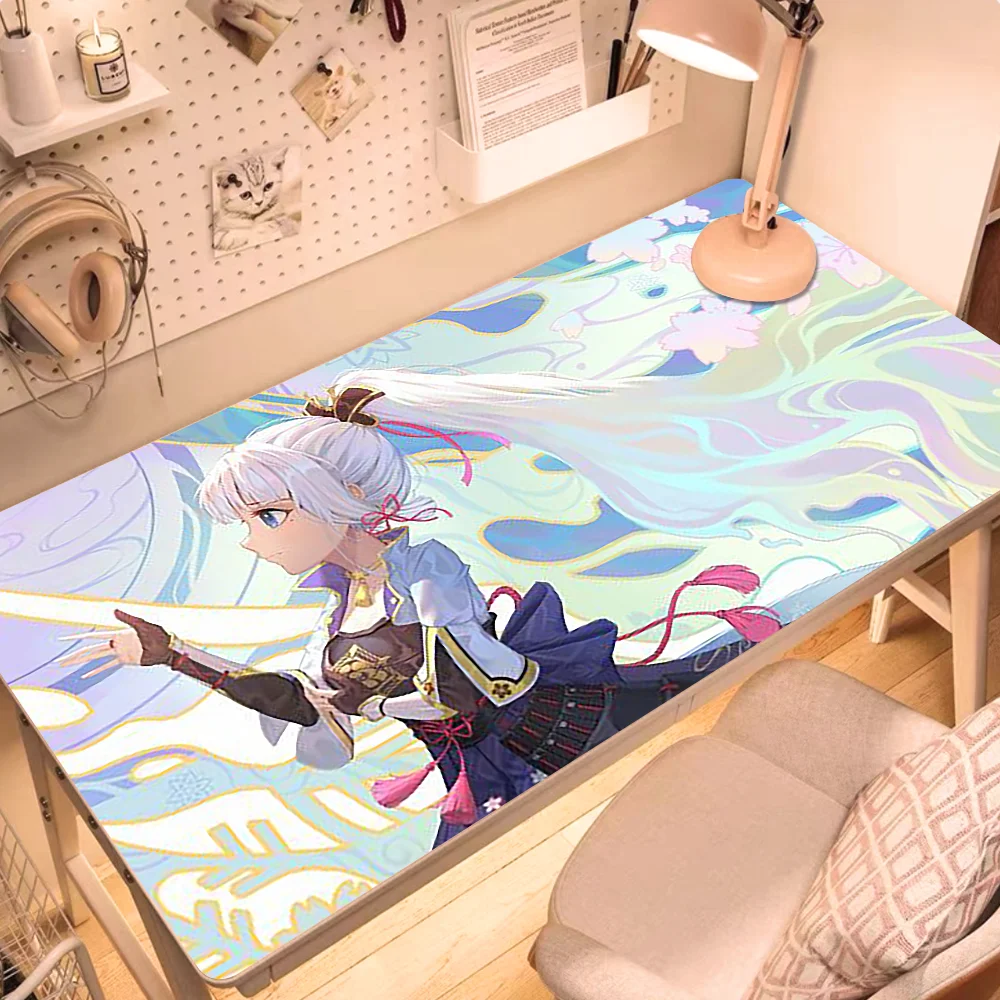 

Genshin Impact Kamisato Ayaka Big Gaming HD printing Mouse Pad Gamer Large HD Print Computer Desk Mat Locking Edge Keyboard Pad