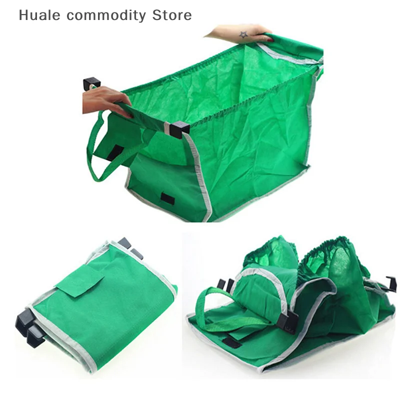 صديقة للبيئة عربة حمل حقيبة تسوق من السوبر ماركت رشاقته عربة أكياس حقائب اليد سعة كبيرة قابلة للطي حقيبة عربة قابلة لإعادة الاستخدام