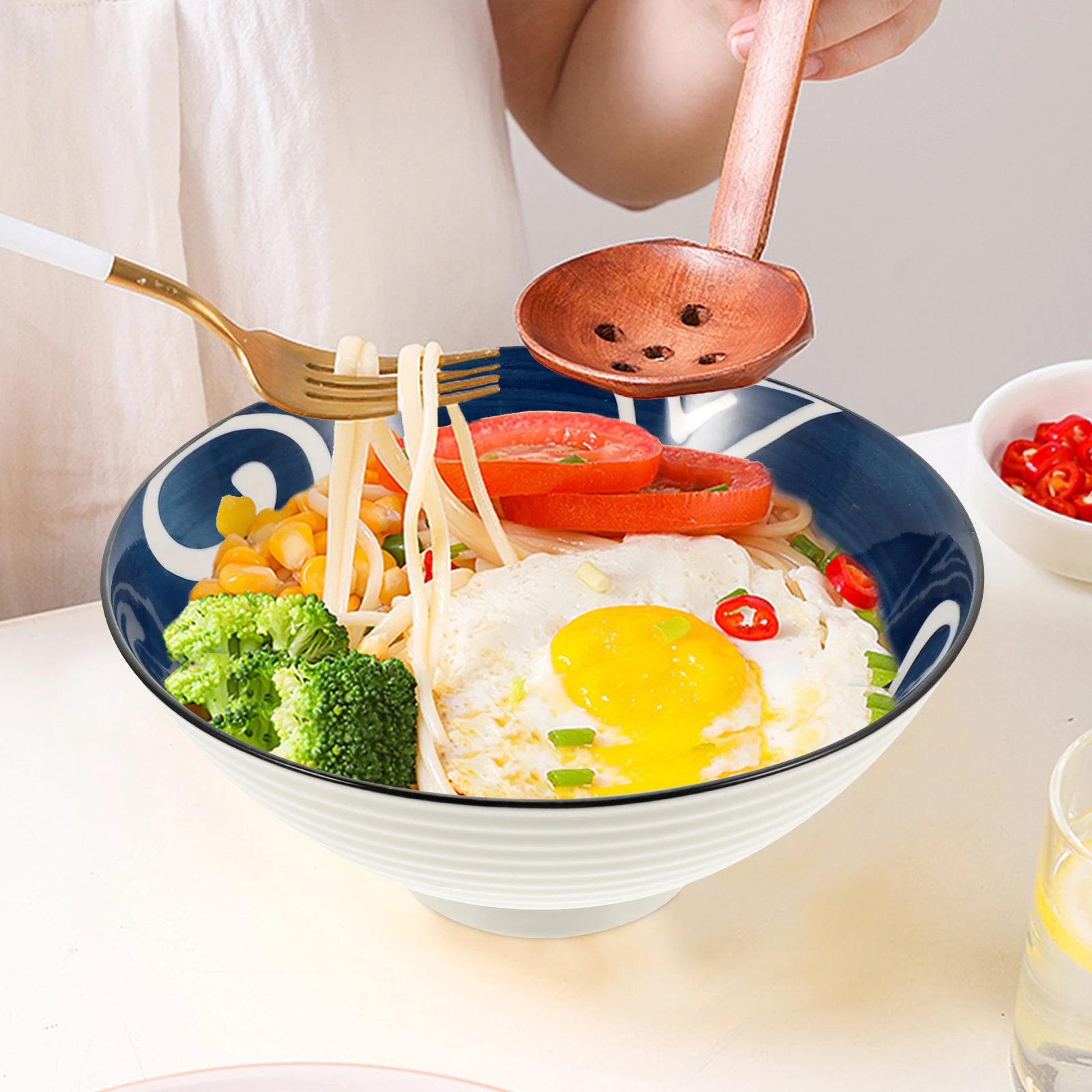 

1Pcs Cartoon Adorable 8-Inch Nonslip Household Rice Bowl Smooth Glazed Coated Dumpling Bowl for Table Buffet Restaurant Use