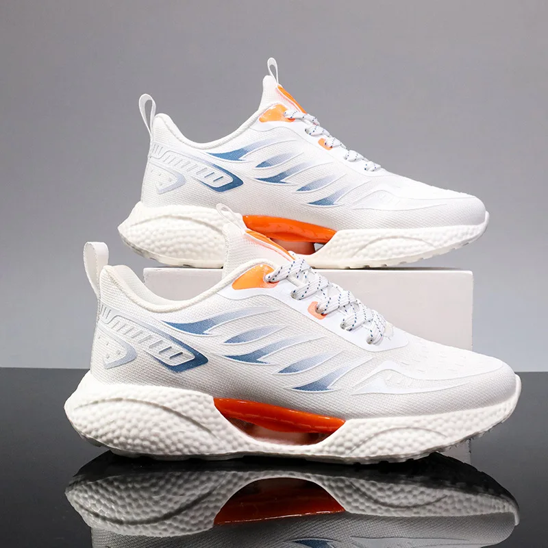 Outdoor Casual Sport Shoes Men Comfortable Breathable Mesh Upper Anti Slip Abrasion Resistant Lightweight Soft Sole Sneaker
