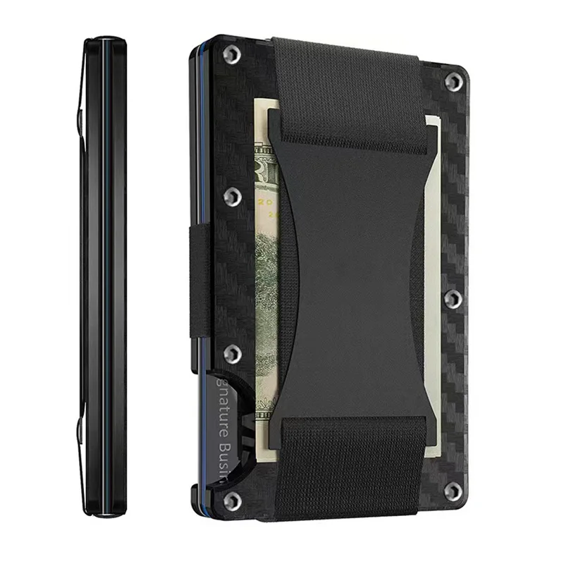 Forged Carbon Fiber Mini Slim Wallet Case Organizer for Men Cartera Tarjetero Hombre Cashback Credit Card Holder Luxury Gift