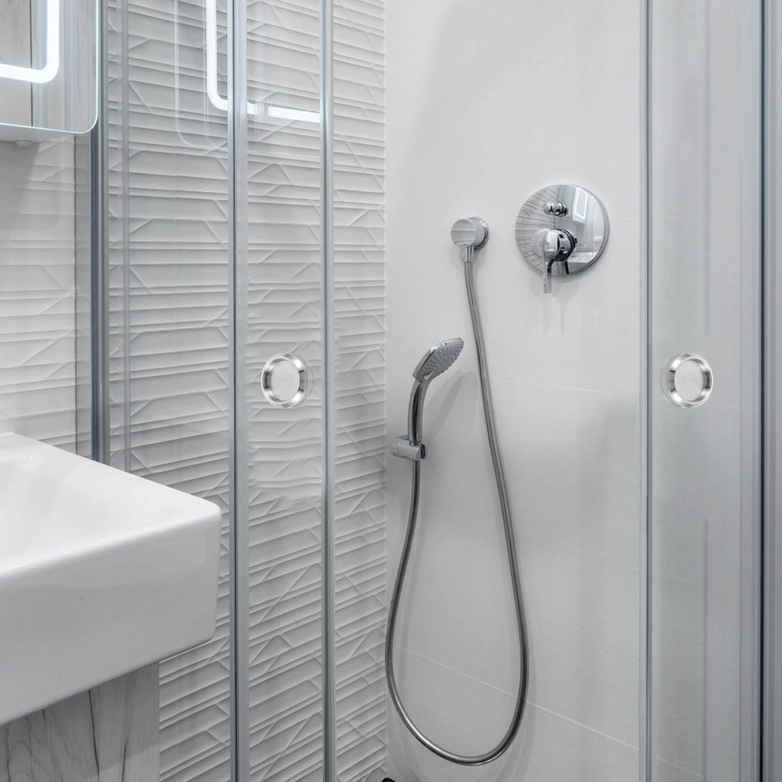 

2pcs Stainless Steel Bathroom Door Handles Round Pull Knob For Glass Sliding Shower Cabinet Interior Door Hardware