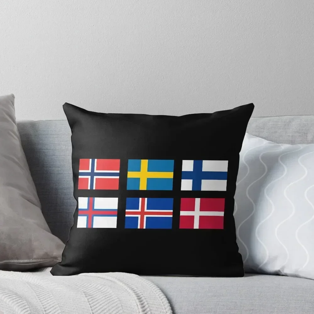 

Scandinavian flags Throw Pillow Pillow Cover Luxury Living Room Decorative Cushions Custom Cushion Photo pillow