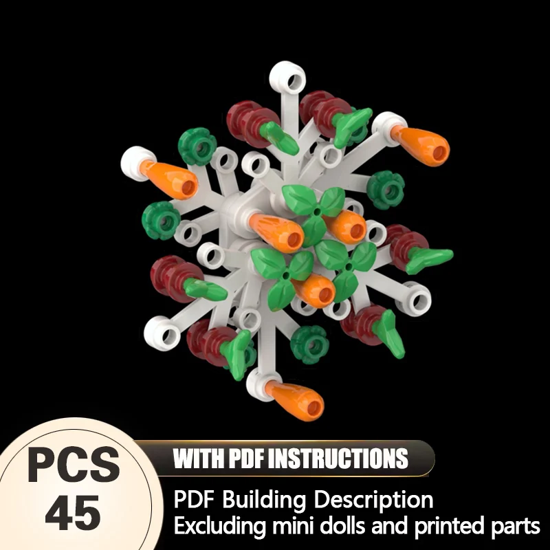 

Creators Animal Series Model MOC Building Bricks Veggie Snowflake Ornament Modular Technology Gifts Holiday Assemble Toys Suit