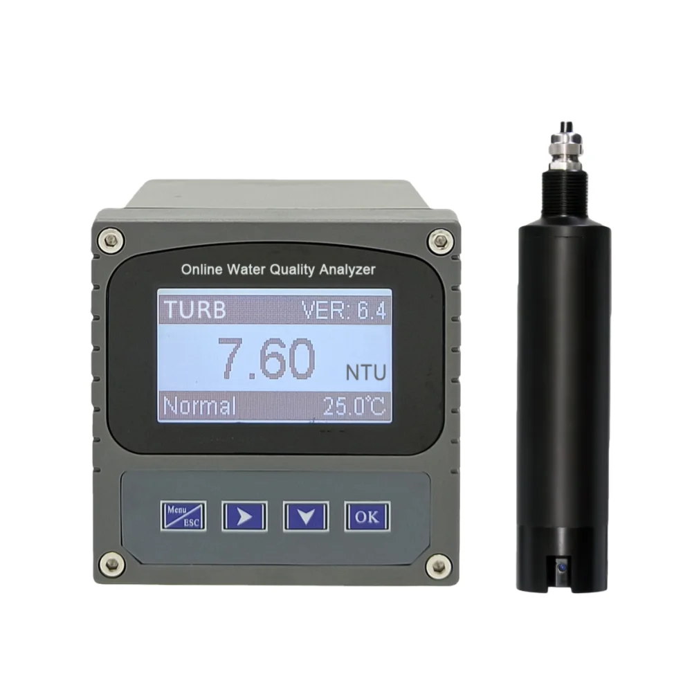 Shell Sensor 0-400NTU Measurement Lower Limit 0.5ntu Industrial Turbidity Meter Immersion Installation