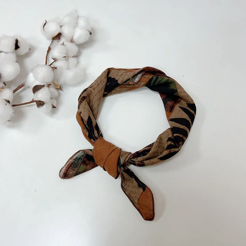 

Scarf Women Cotton Square Sun Protection Soft Neck Head Wrap Accessory For Winter Autumn Spring Holiday Lady