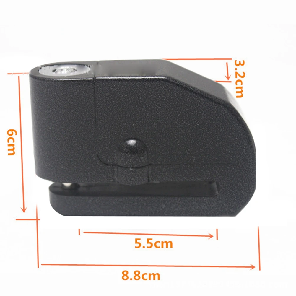 

Disc Brake Lock Anti-Theft Alarm Motorcycle Scooter Bike Wheel Security Lock Vibration Warning Replaceable Black