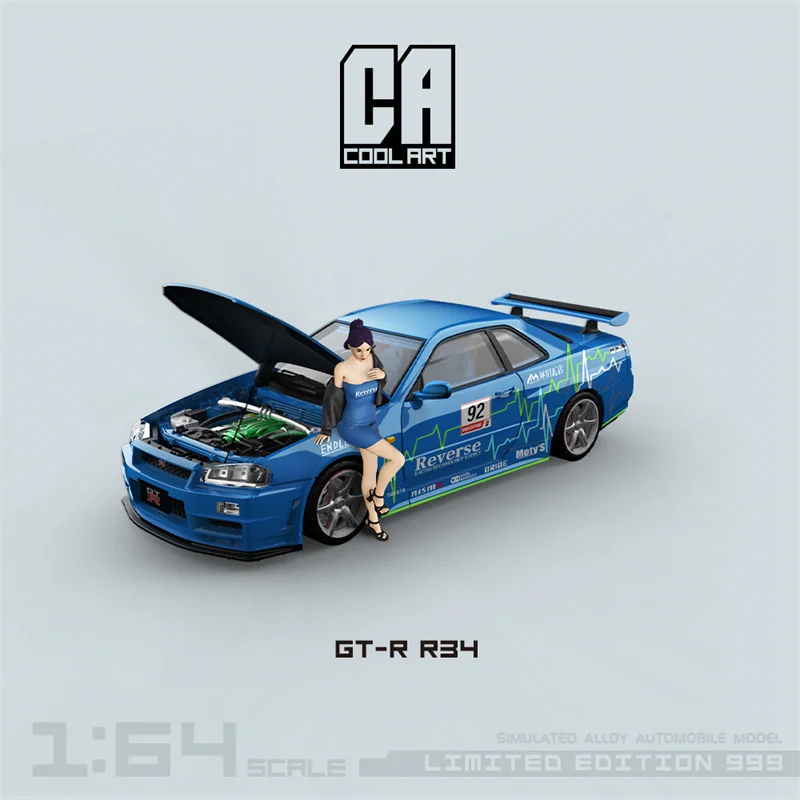 

[PreSale] COOL ART 1:64 GT-R R34 Blue#92 Limited999 Diecast Model Car