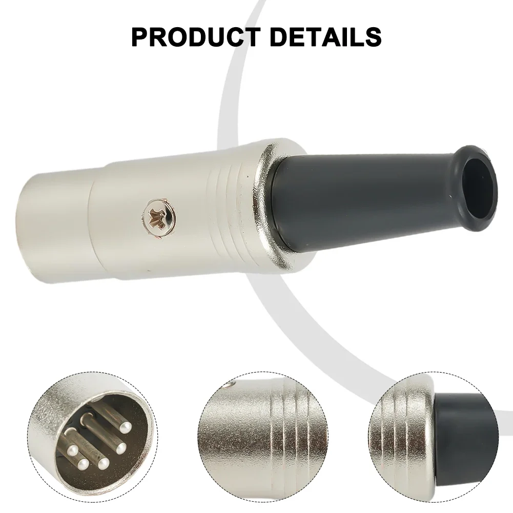 

With Flexible Strain Relief Audio Adapter Inline Connector Plug Silver+Black 60x16mm Dia Silver Plated Contacts