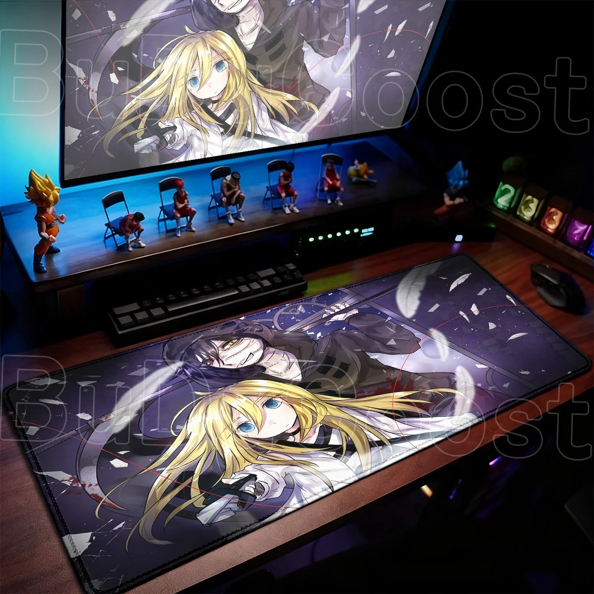 PC Gaming Accessories Ergonomic Office Mouse Mats Angels of Death New Wallpaper Mousepads 900x400mm Ray Zack Anime Extended Rugs