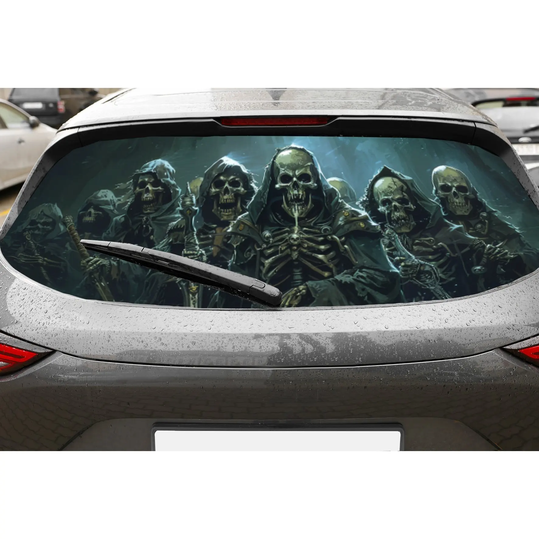 

Skull Legion PVC Perforated Car Vinyl Wraps, Privacy Enhancing Design for Rear Window, Car Rear Windshield Sticker for Most Truc